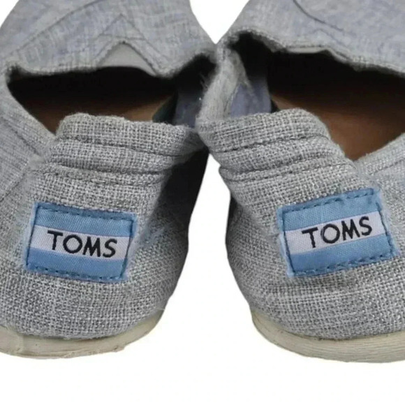 Toms Drizzle Grey Lurex Woven Alpargata Flat Shoe Size 8.5 - Picture 5 of 7